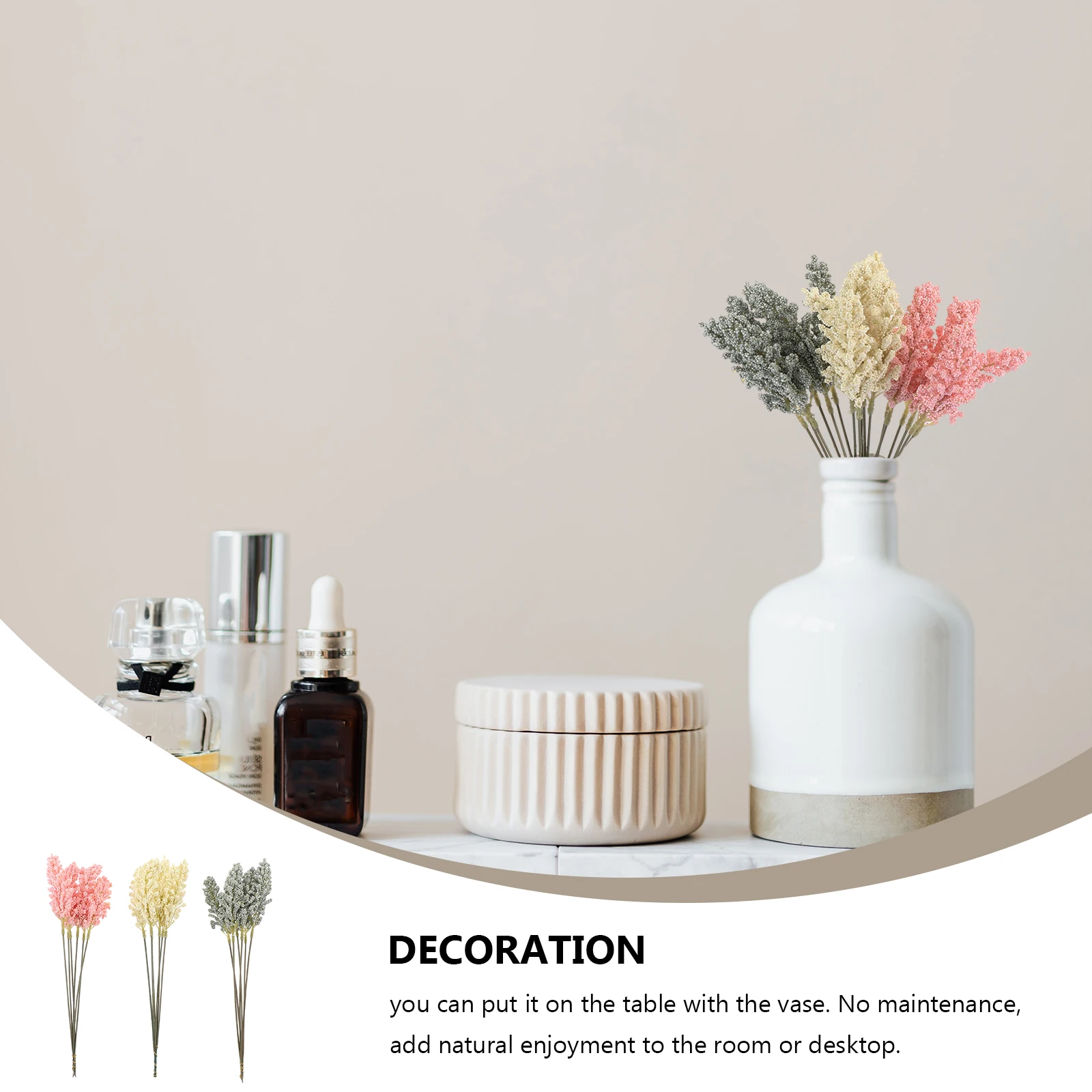 

18pcs Ear Decoration Artificial Wheat Ears Home Wedding Dry Flowers Table Decor Wedding Wheat Ear Plastic Dry Flowers