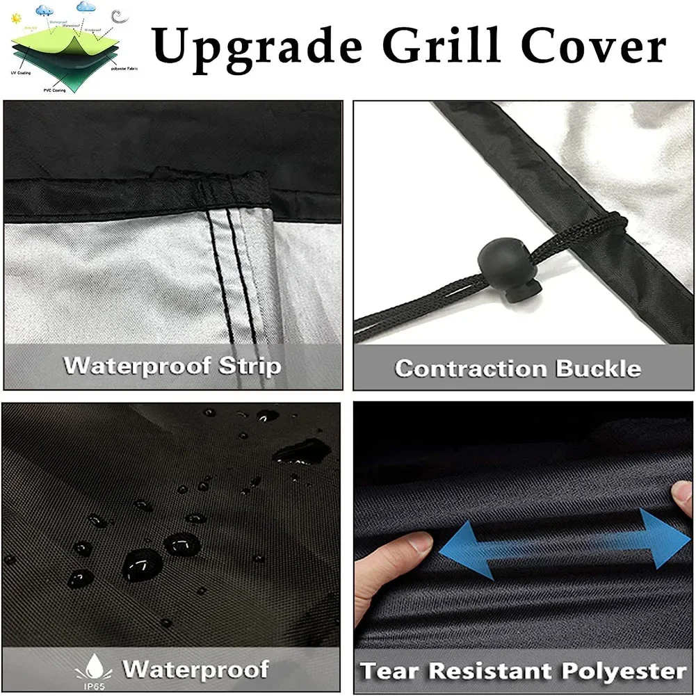 BBQ Grill Barbeque Cover Anti-Dust Waterproof Weber Heavy Duty Charbroil BBQ Cover Outdoor Rain Protective Barbecue Cover