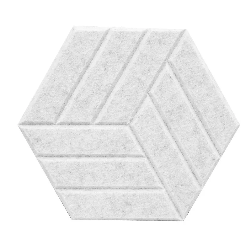 لوحة امتصاص الصوت ذاتية اللصق سداسية من ألياف البوليستر لوحة عازلة للصوت لوحة صوتية مع دعم لاصق #5