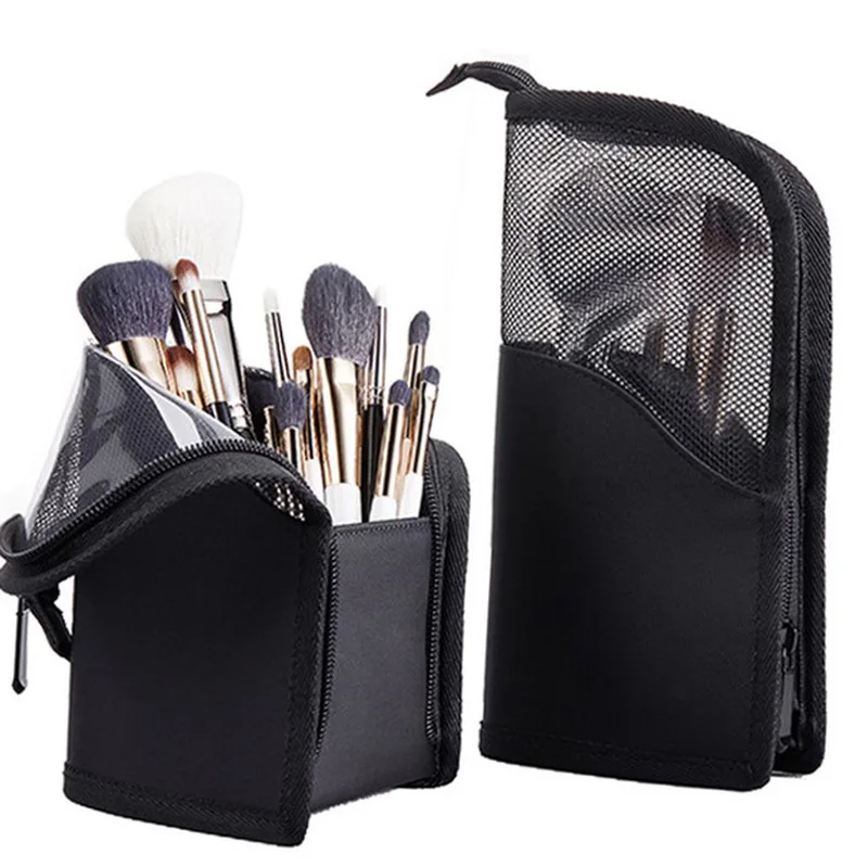 

1 Pc Stand Cosmetic Bag for Women Clear Zipper Makeup Bag Travel Female Makeup Brush Holder Organizer Toiletry Bag Neceser 2023