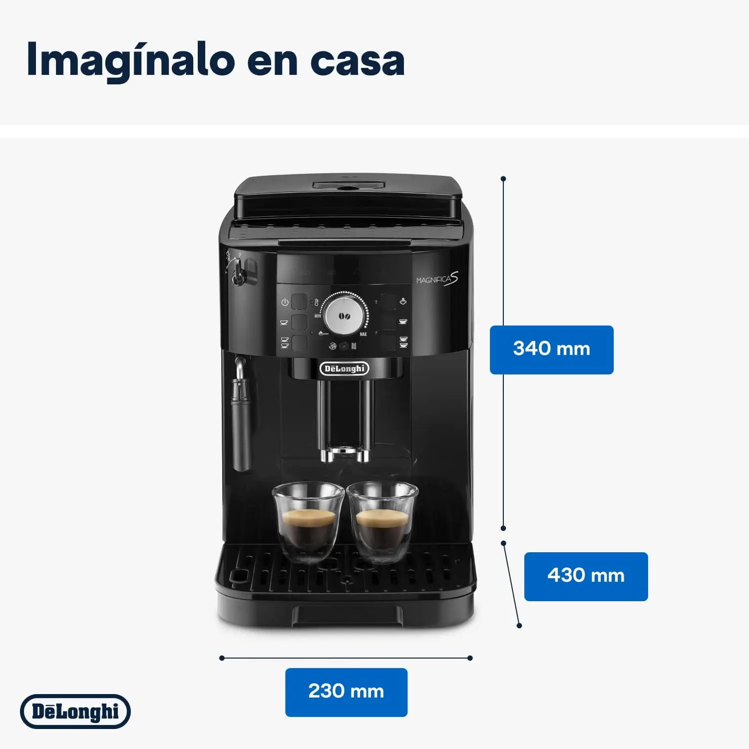 Cafetera Superautomática con Boquilla para Leche, Cafetera Espresso,Grano a la Taza con 2 pastillas, 1450W, color Negro