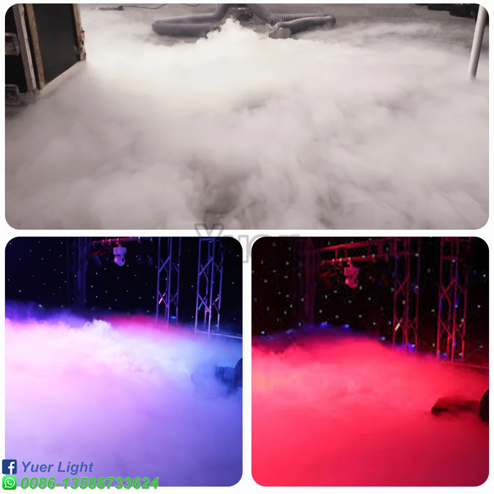 2000W Double Head Water Low Fog Machine Water Base Fog Machine Low Lying Dry Ice Effect With Water Tank Stage Equipment DJ Show