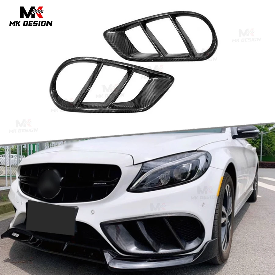 

Carbon Fiber Front Bumper Air Vents Fog Light Covers for Mercedes-Benz C-Class W205 AMG 4 Doors Sport 2015-2018 Car Accessories