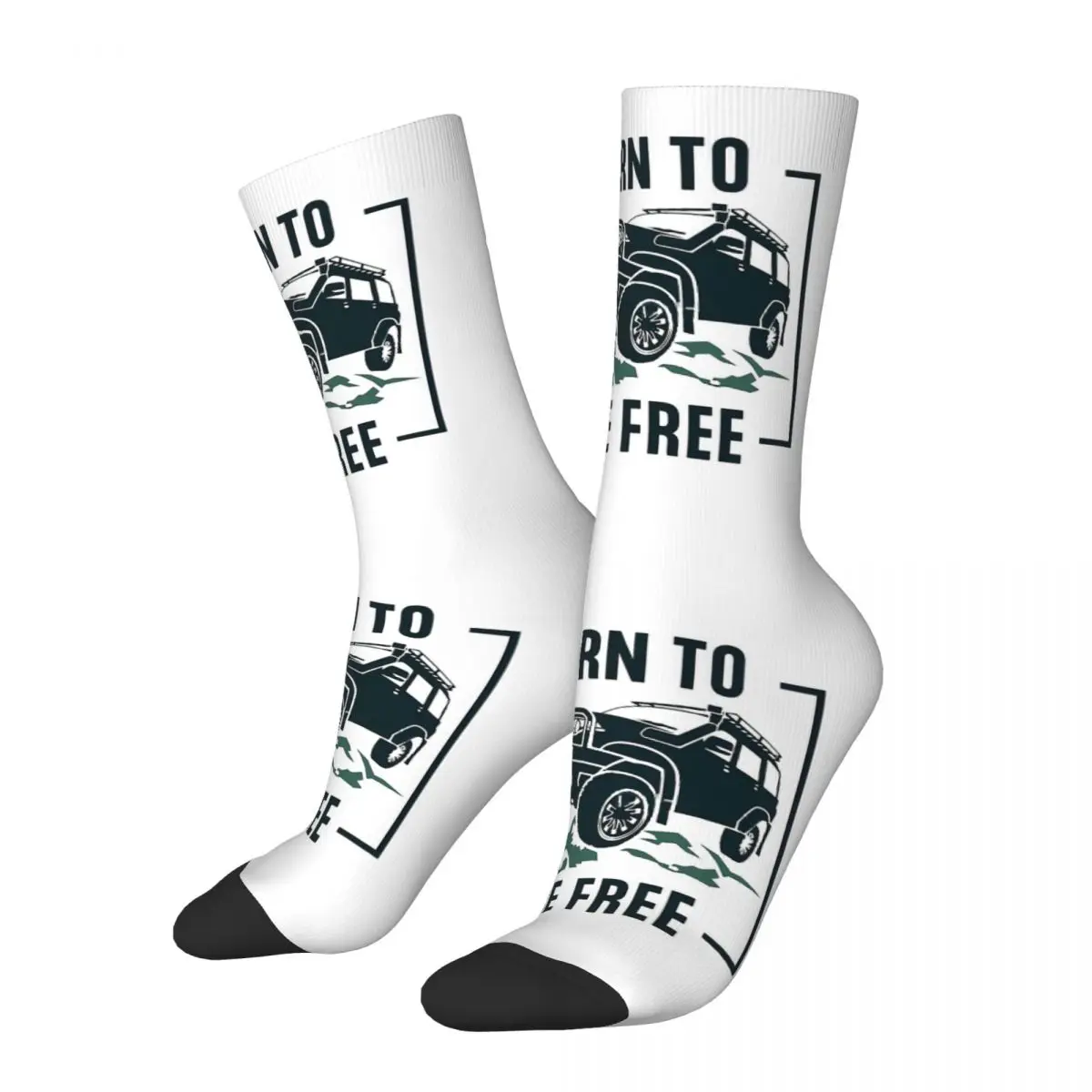 

Born To Ride Crazy Men's compression Socks Unisex Off-road vehicle Street Style Seamless Printed Funny Happy Crew Sock Boys Gift