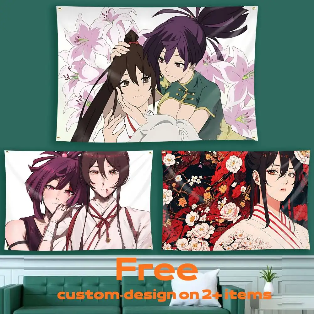 G-Gabimaru Hell-s P-Paradise Flag Tapestry Banner for Bedroom Living Room Outdoor Camping Custom Supported