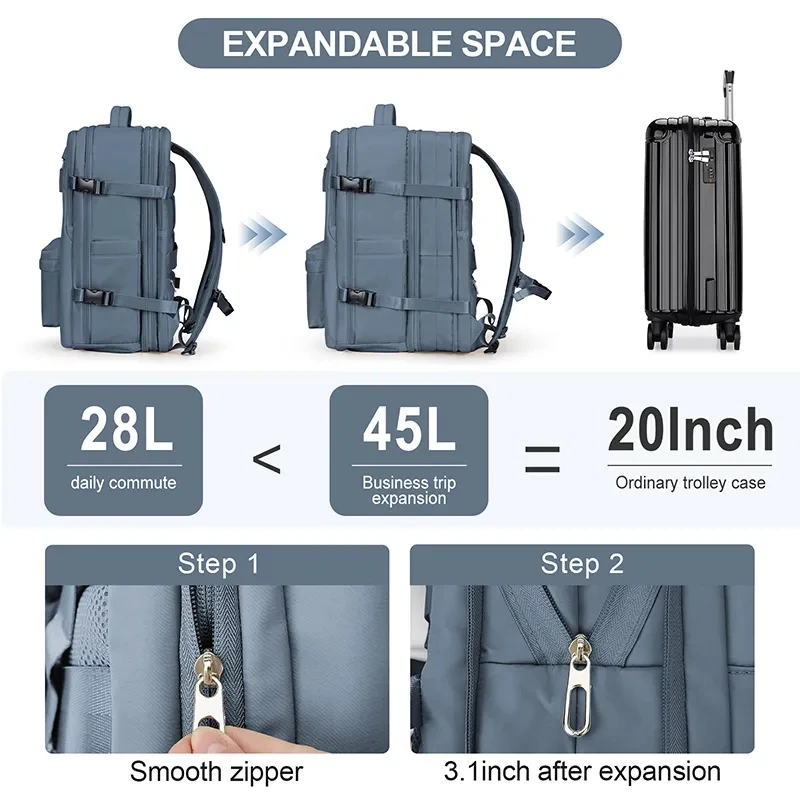 Extra Large Travel Backpack For Women Men Airline Approved Carry On Backpack Waterproof Sports Luggage Backpack Casual Daypack