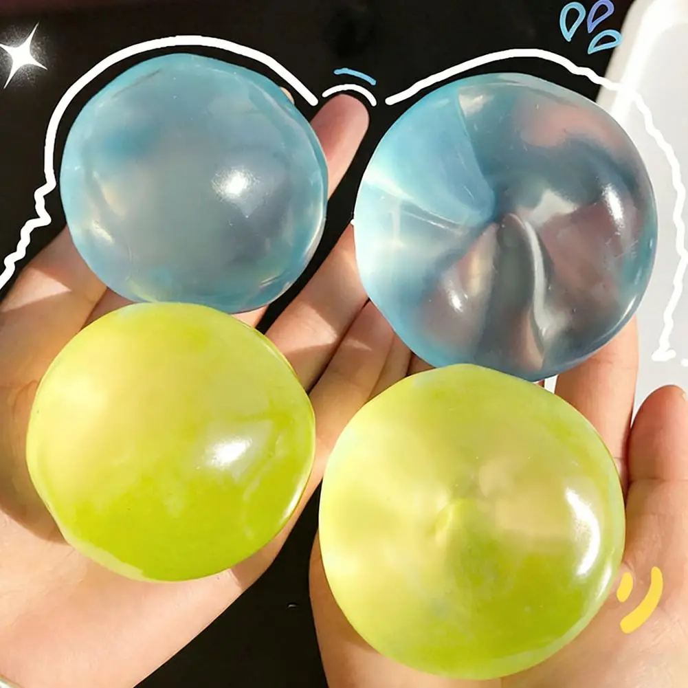 Juguetes Sensoriales Antiestrés de Mochi Plástico Transparente con Aceite de Coco y Maltosa, Divertidos Juguetes para Apretar, Regalos para Adultos