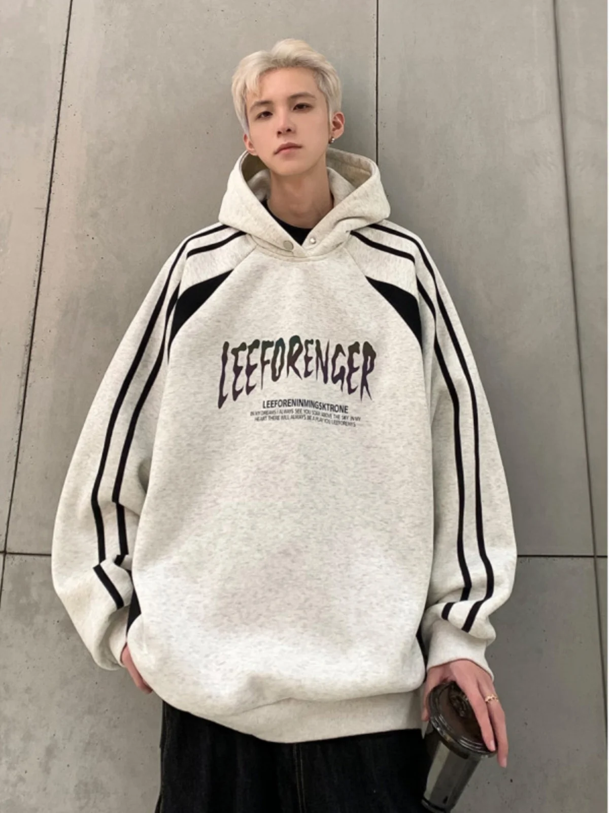 

Мужская толстовка большого размера в американском стиле, тяжелая уличная одежда, весна-осень, модная брендовая смесь хлопка и полиэстера