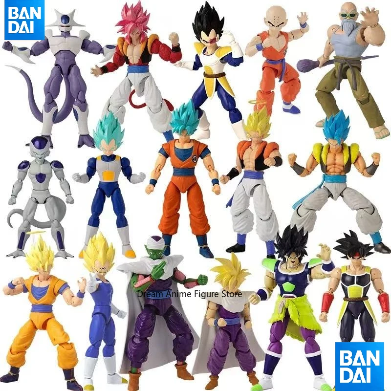 

В наличии оригинальные готовые подвижные фигурки Bandai из серии Dragon Ball Super: Супер Сайян Блю Сон Гоку, Вегета, Фриза — коллекционный подарок.