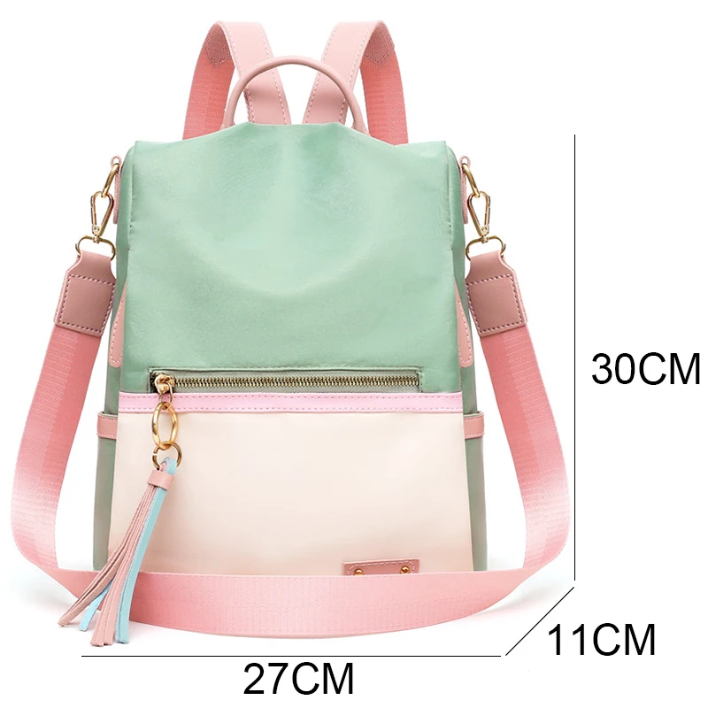 Fashion Waterproof Oxford Cloth Backpack Women Crossbody Shoulder Bag Large Capacity Anti-theft Bookbag For Teenagers Girls 2023