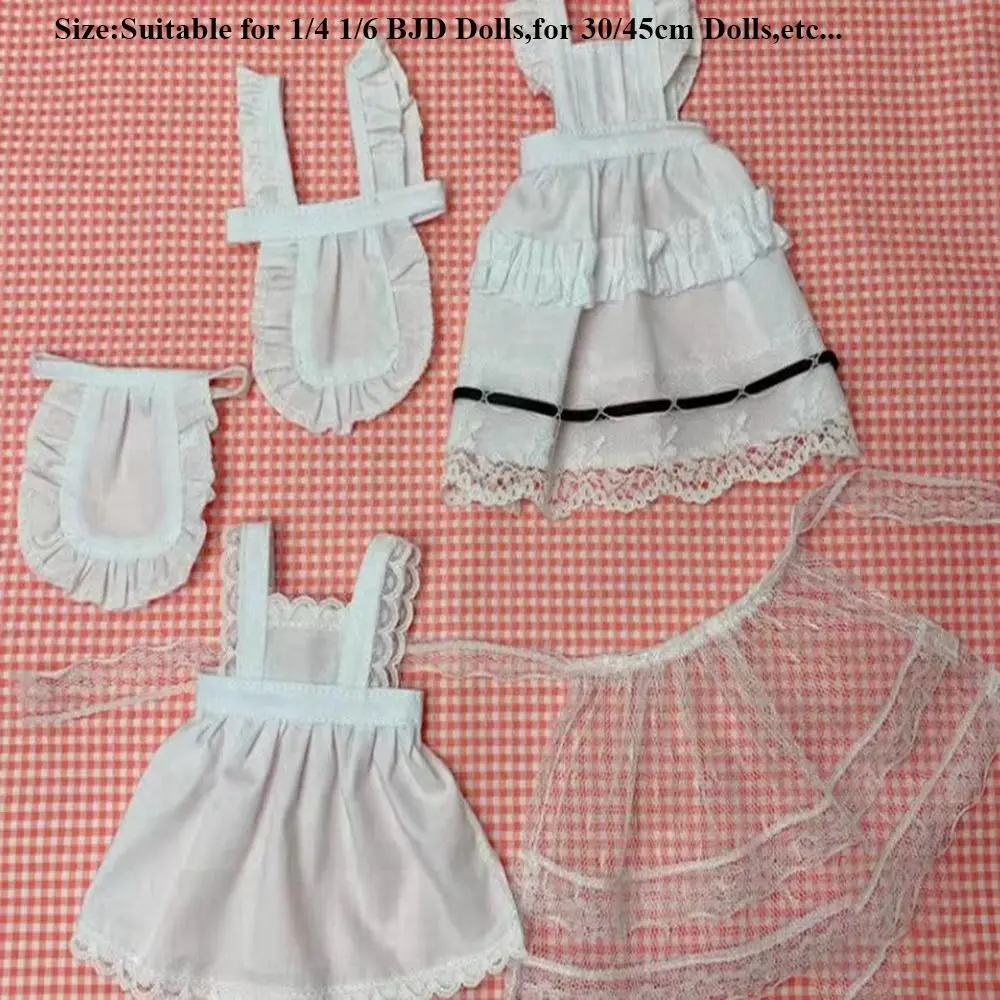 Precioso uniforme falda de sirvienta delantal hecho a mano ropa de princesa blanco y negro faldas Mini accesorios DIY para muñecas 1/4 1/6 BJD 30/45cm