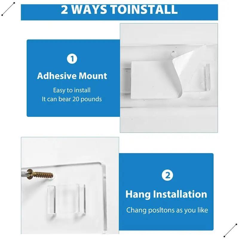 Sunglasses Holder Organizer,2Pc Acrylic Sunglasses Wall Mounted Eyeglasses Display Holder Eyewear Glasses Hanging Rack Durable B