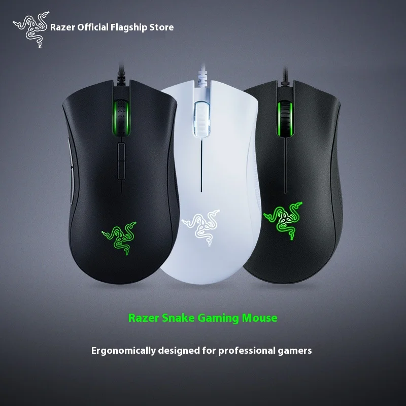 ماوس الألعاب السلكي الأساسي Razer DeathAdder - الإصدار الكلاسيكي، تصميم مريح، مستشعر بصري دقيق من Razer