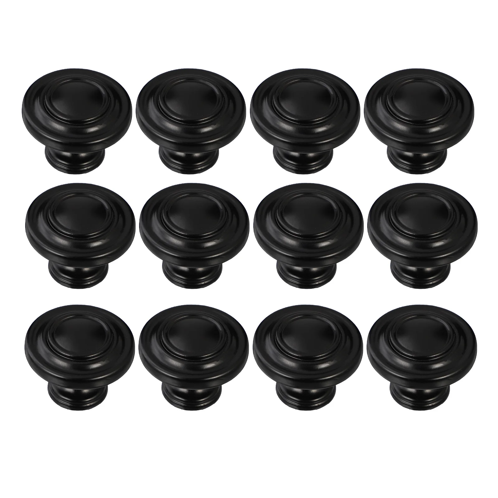 

12Pcs Black Round Cupboard Knobs Zinc Alloy Drawer Pulls Nordic Style Handles for Cabinet Doors Dressers Cabinet Door Pulls