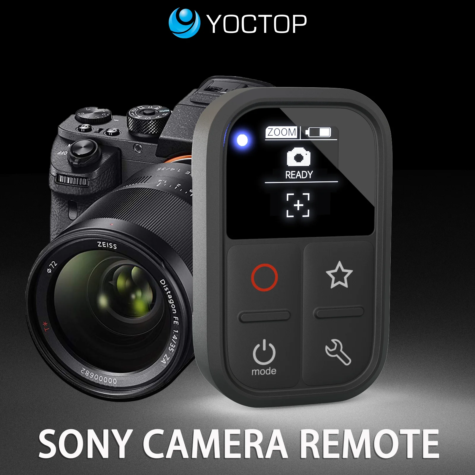 Remote control for SONY Cameras with OLED Screen Compatible with RMT-P1 for A7M4 A6400 ZV-1 RX100 A7RM3 Wireless 