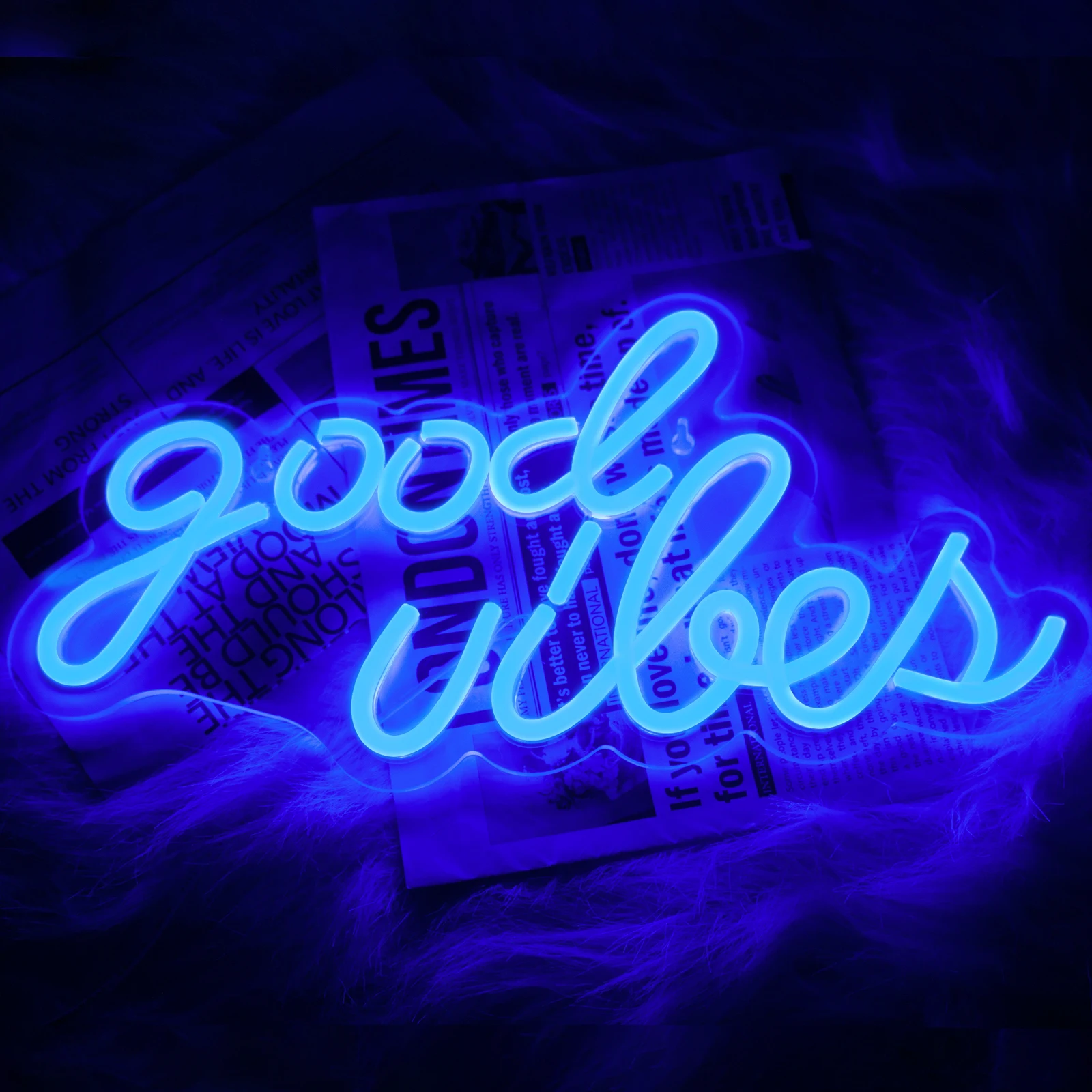 Imagem -02 - Uponray-neon Led Light Sign Boas Vibrações Alimentado por Usb Rosa Decoração de Parede para Quarto Sala de Jogos Festa Bar Decor