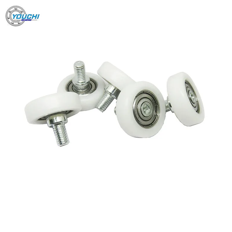 5pcs OD 26mm POM Coated Bearing Rollers With M6 Screw And 626Z Bearing BS62626-8C4L10M6 26x8mm Door And Window Guide Wheels