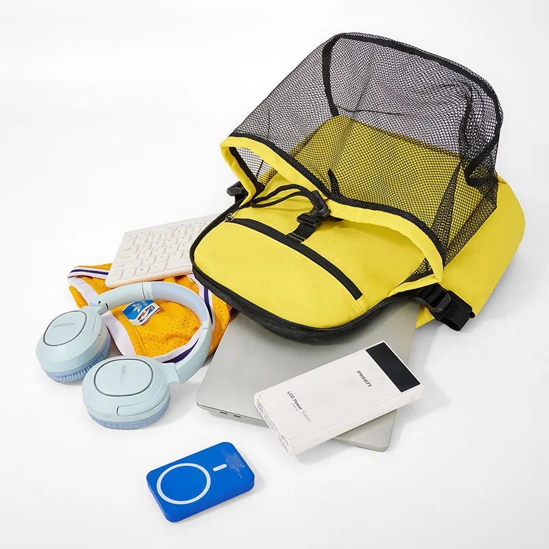 Bolsa de entrenamiento de baloncesto, bolsa de almacenamiento de fútbol para niños, bolsa de baloncesto de malla de gran capacidad, mochila multifuncional para voleibol