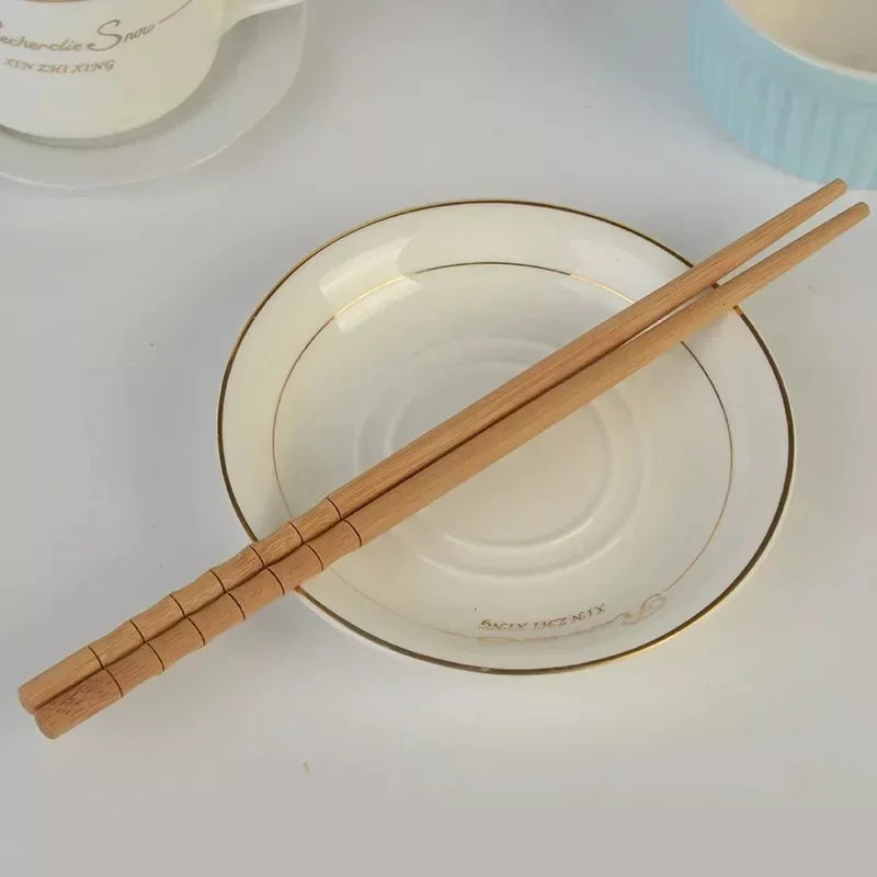 1 Pair Chopsticks Natural Bamboo Wood Healthy Chinese Carbonization Chop Sticks Reusable Sushi Chopstick  Anti Slip Tableware