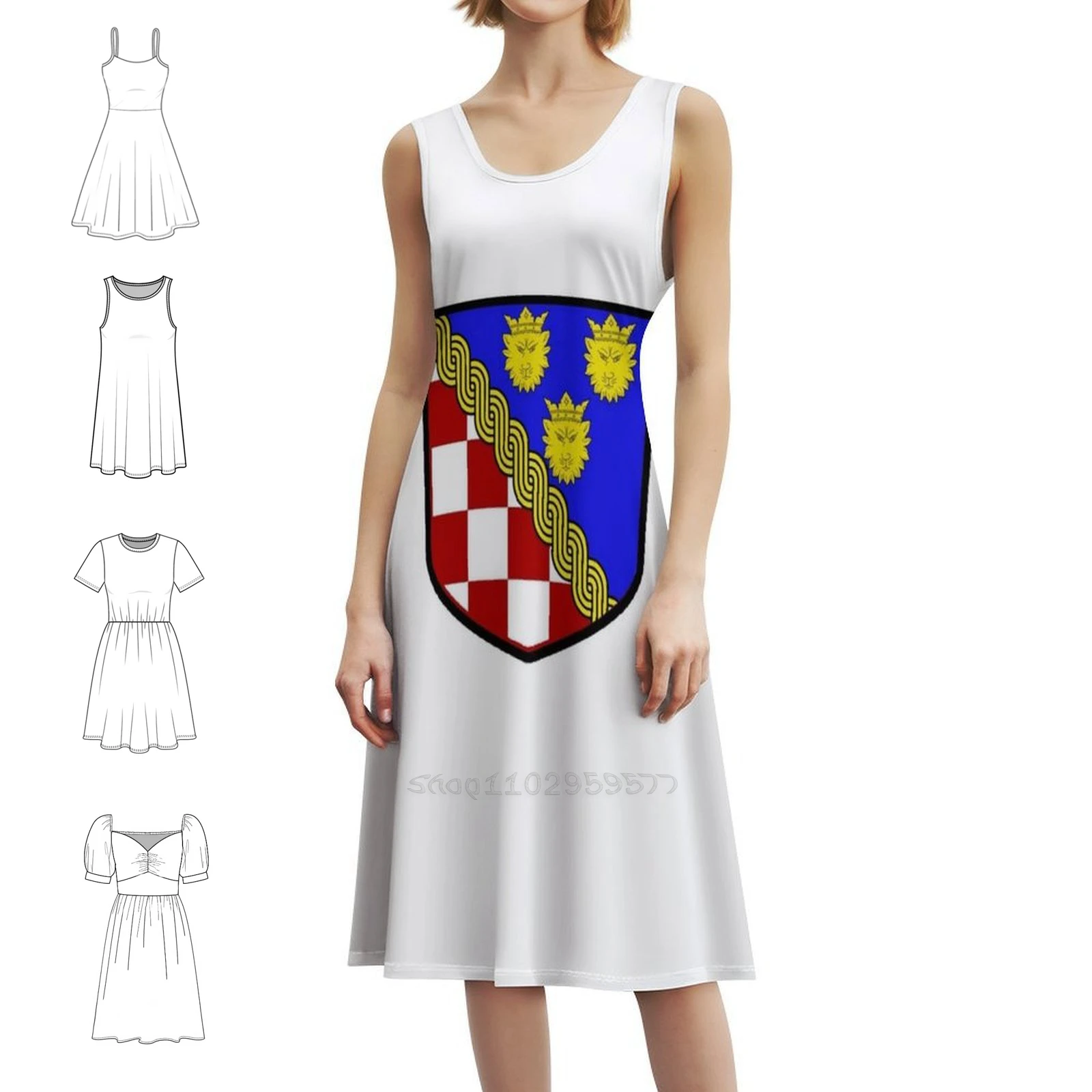 كريست كرواتياني ولكن تريد أن يمثل فستان الحفلات الأنيق للسيدات من Dalmatia مع خيارات قصيرة/طويلة/بدون أكمام