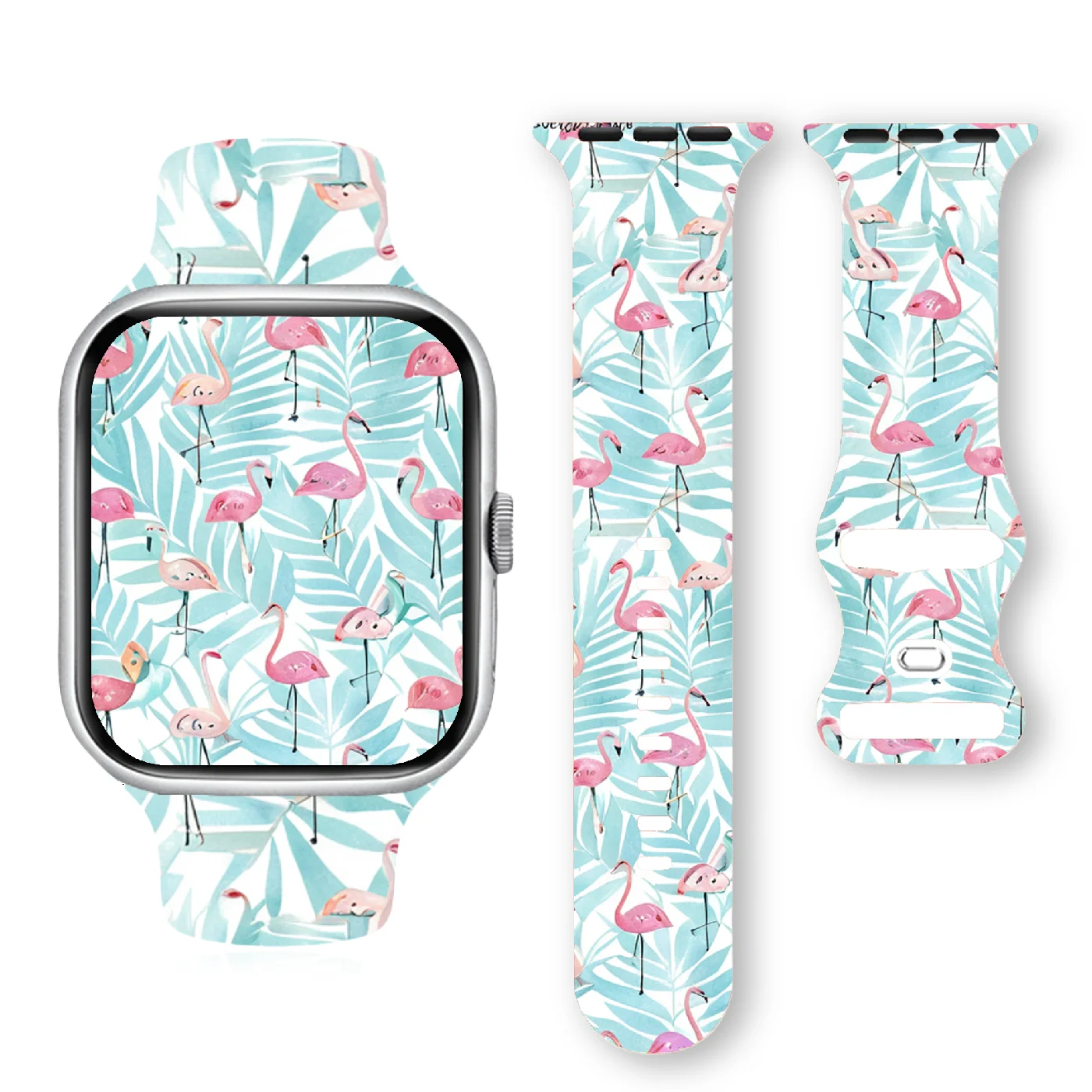 Pride Flamingo LGBT Soft Silicone Band for Apple Watch 9 8 7 6 5 Ultra SE Size 38 40 41 42 44 45 49mm Suitable for All iWatch