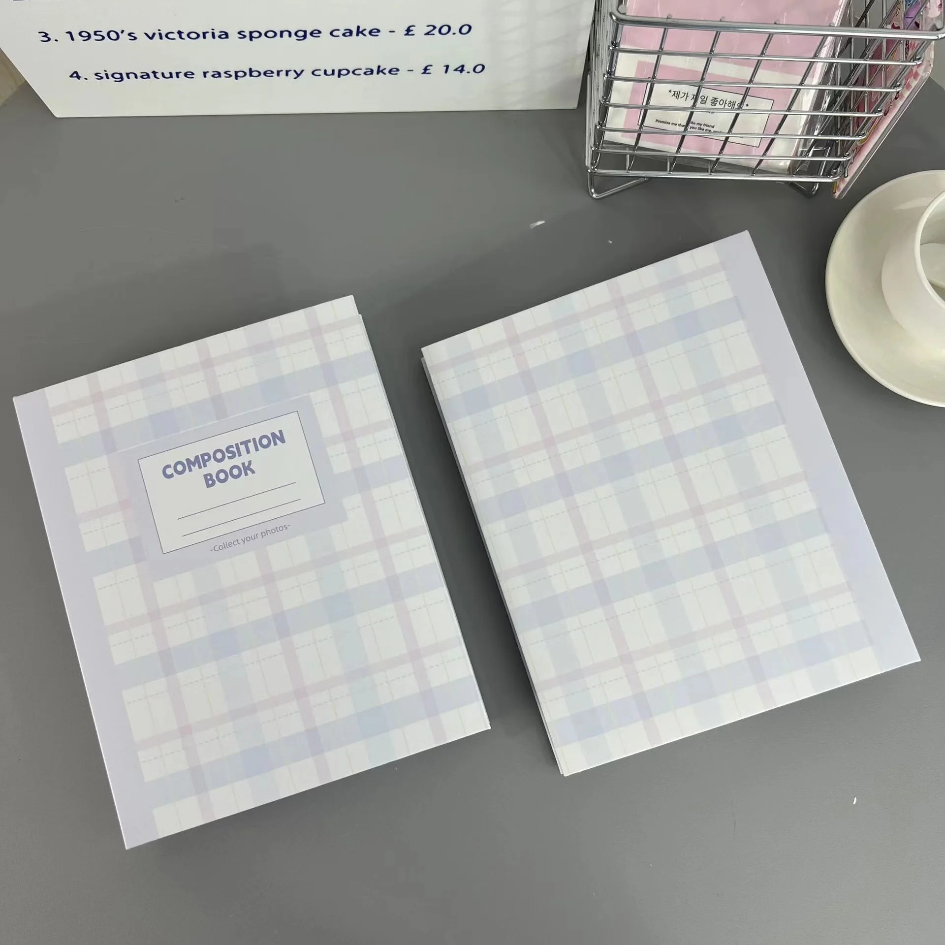 Ins Kawaii cream Plaid A5 Kpop Photocard Binder Collect Book Idol Photo Card Holder Photocard Album loose leaf card booklet