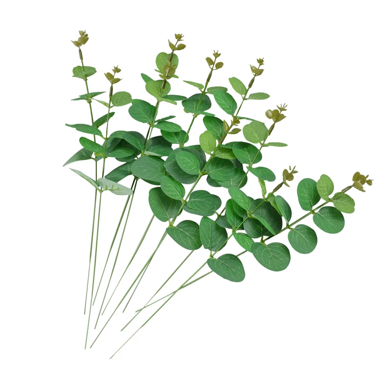 5Pcs Artificial Eucalyptus Leaves Fake Plants Grass for DIY Home Wedding Christmas Vases Decorative Flowers Wreaths Accessories