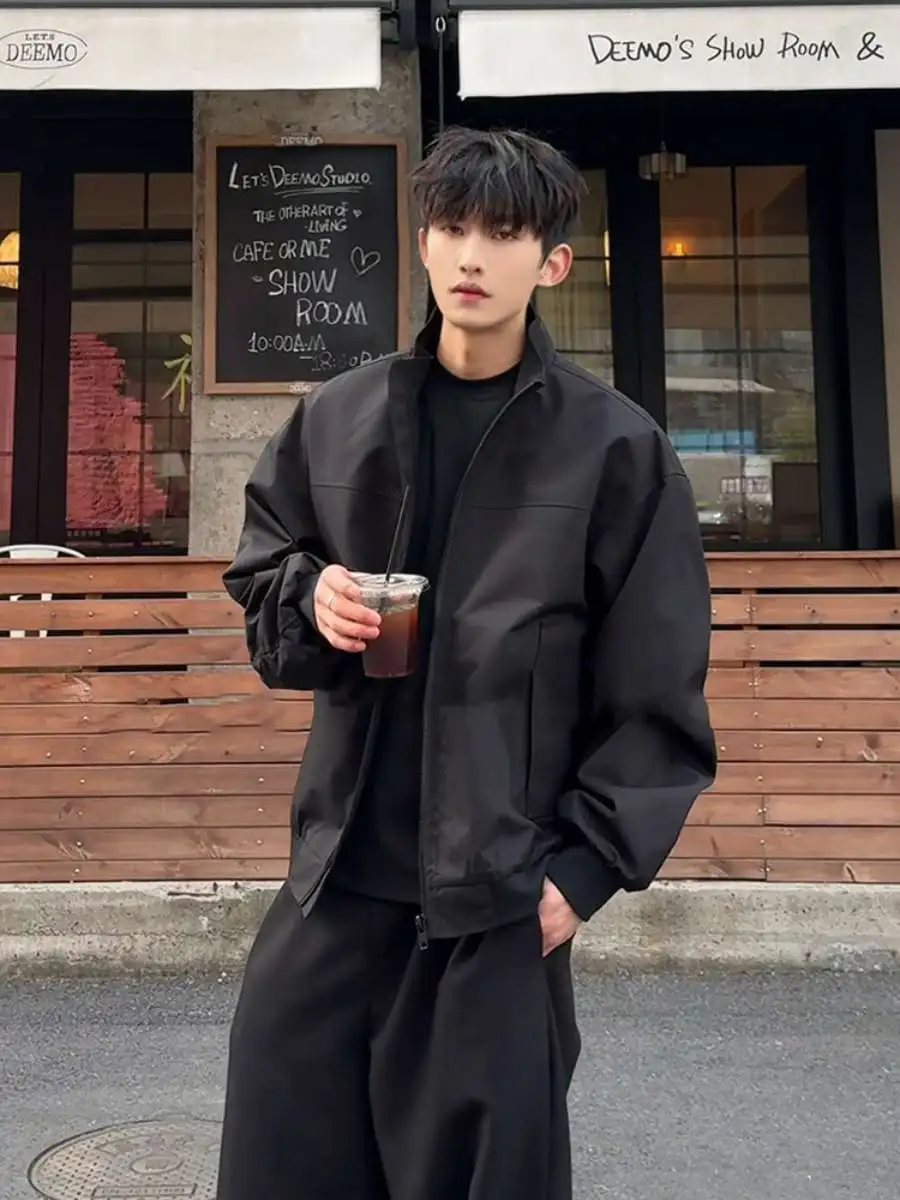 

Men's Flight Jaet Baseball Sle ort Workwear Windbreaker Stand Collar Spring Autumn Faion Casual Outerwear Coat