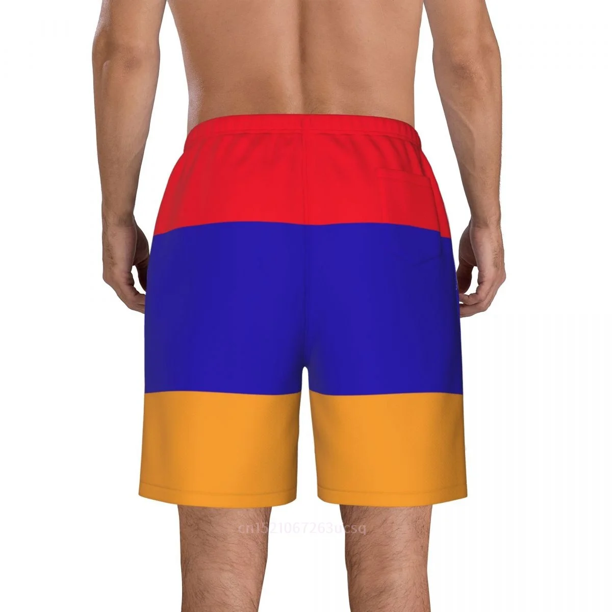 2023 Summer Polyester Armenia Country Flag 3D Printed Men's Board Shorts Beach Pocket Running Summer Pants