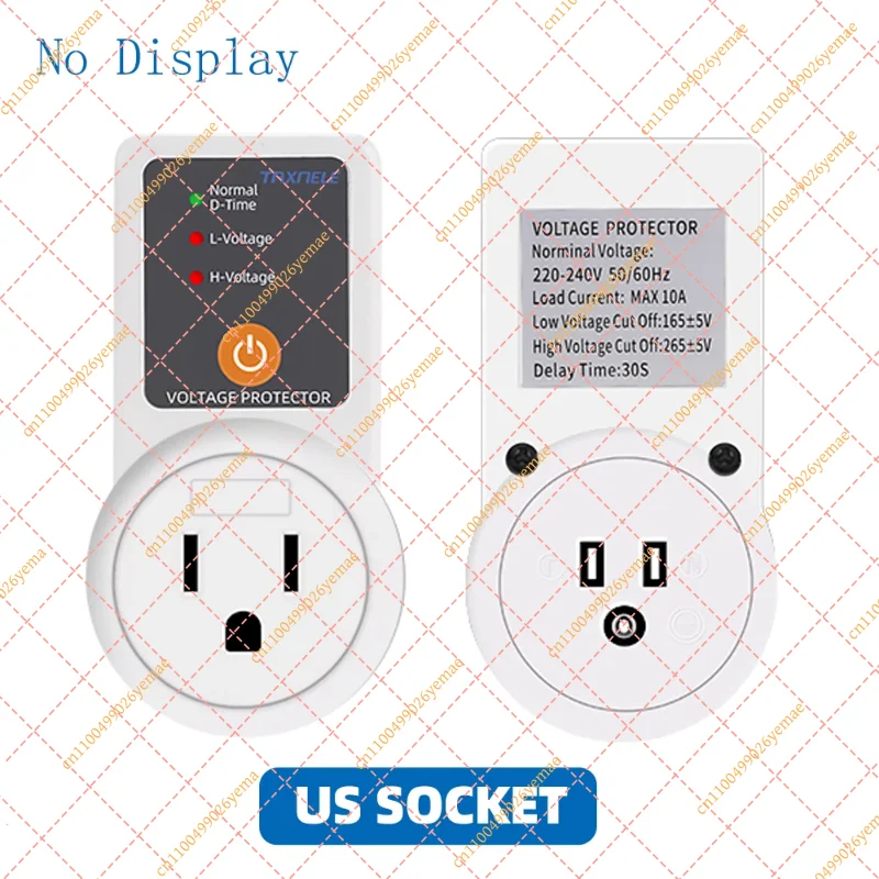 Automatic Voltage Protector Socket AC 220V 16A Adjustable Surge Protector Universal Plug