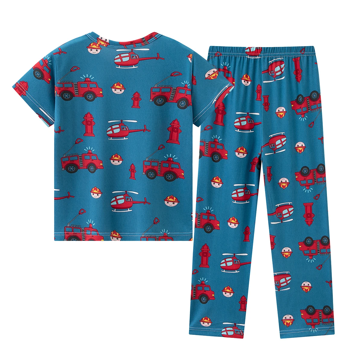 2/6-teiliges Sommer-Mode-Set für Kinder mit Aufdruck in Übergröße für Jungen, bequemes, kurzärmliges Oberteil mit Rundhalsausschnitt und weiche Hose – Detail 7