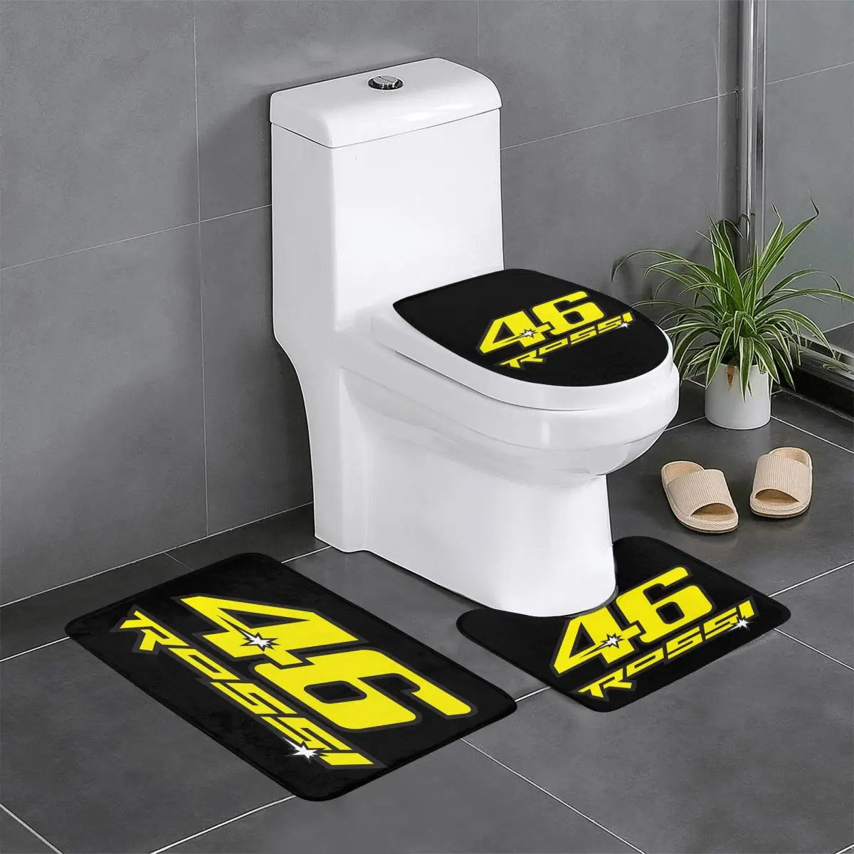 Custom Italian Racer Rossis Bathroom Rugs Sets Non-Slip Absorbent 3 Pieces Bath Toilet Rugs Mats