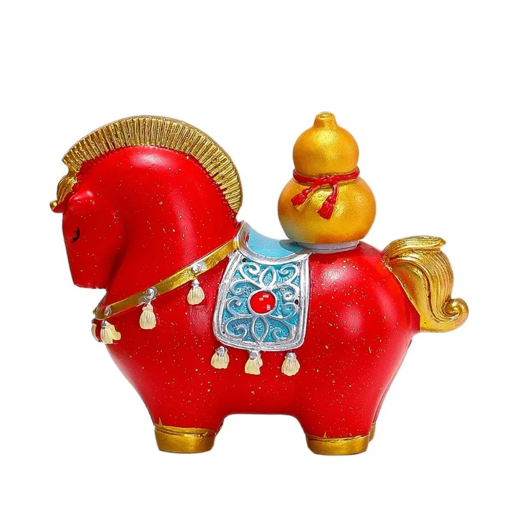 

2026 Chinese New Year Resin Horse Figurine Horse Mascot Chinese Style Zodiac Horse Ornaments Rotatable Horse Miniature Bookshelf