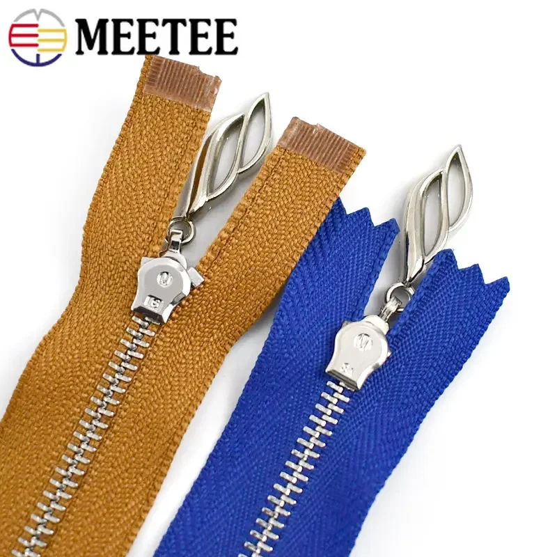 2Pcs 3# Bag Pocket Zippers for Sewing 15-30cm Close-End 40-70cm Open-End Metal Zipper Garment Zips Repair Kit DIY Accessories