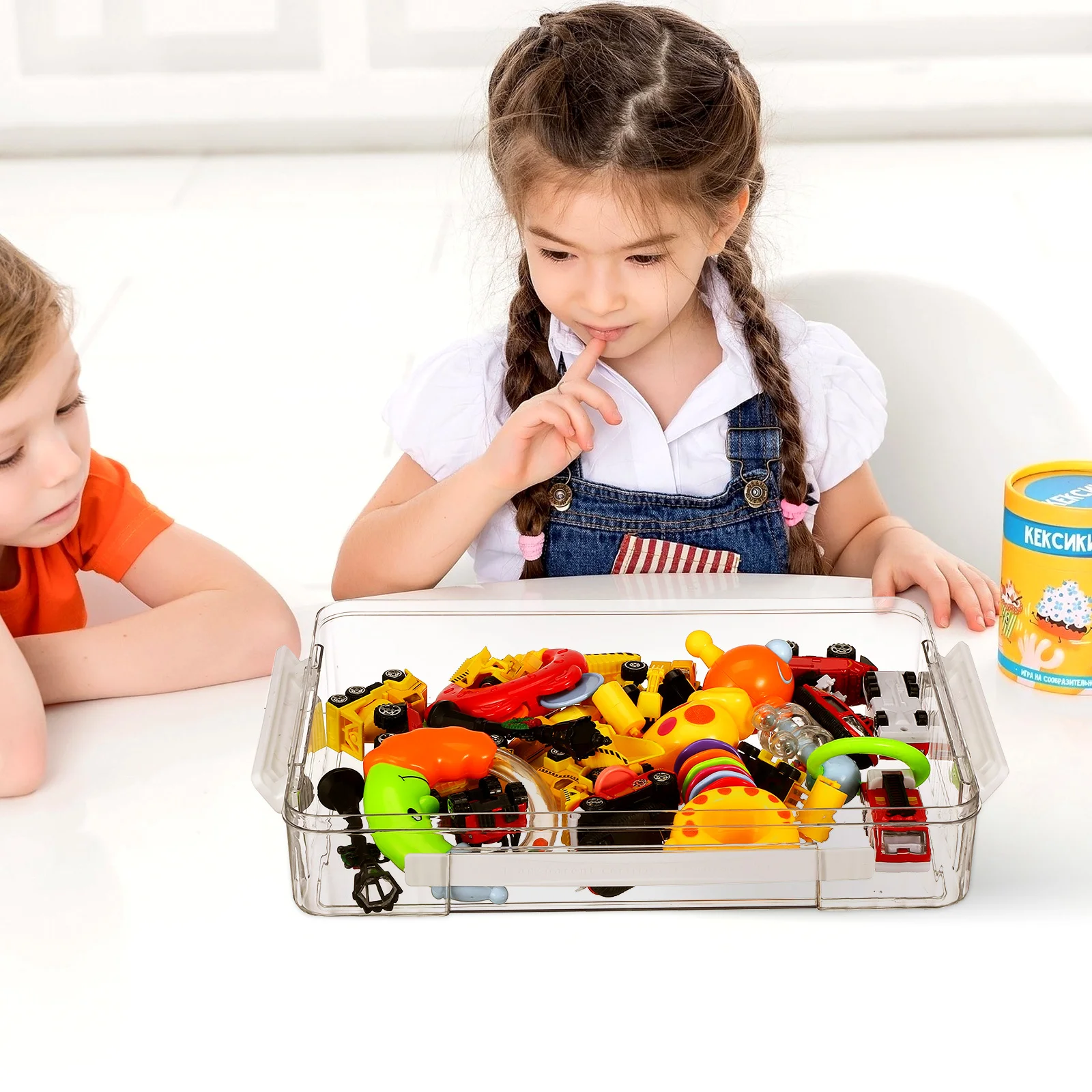 Large Capacity Transparent File Box Plastic Document Storage Organizer Magazine Portable Storage Box Document Case