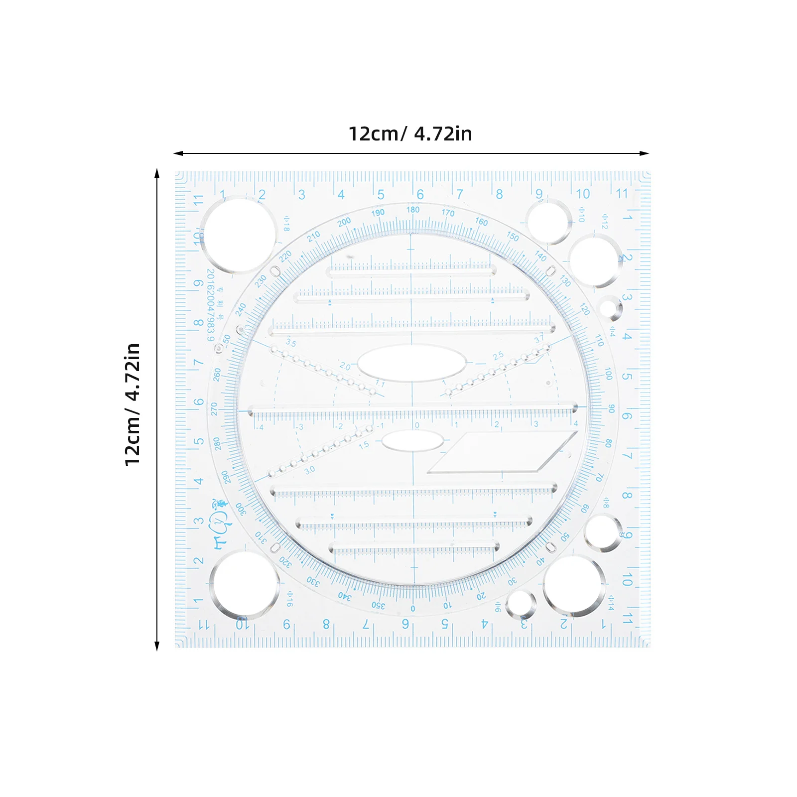 Multifunctional Drawing Ruler Plastic Geometric Circle Template Precision Measurement Tool for Students Engineers School