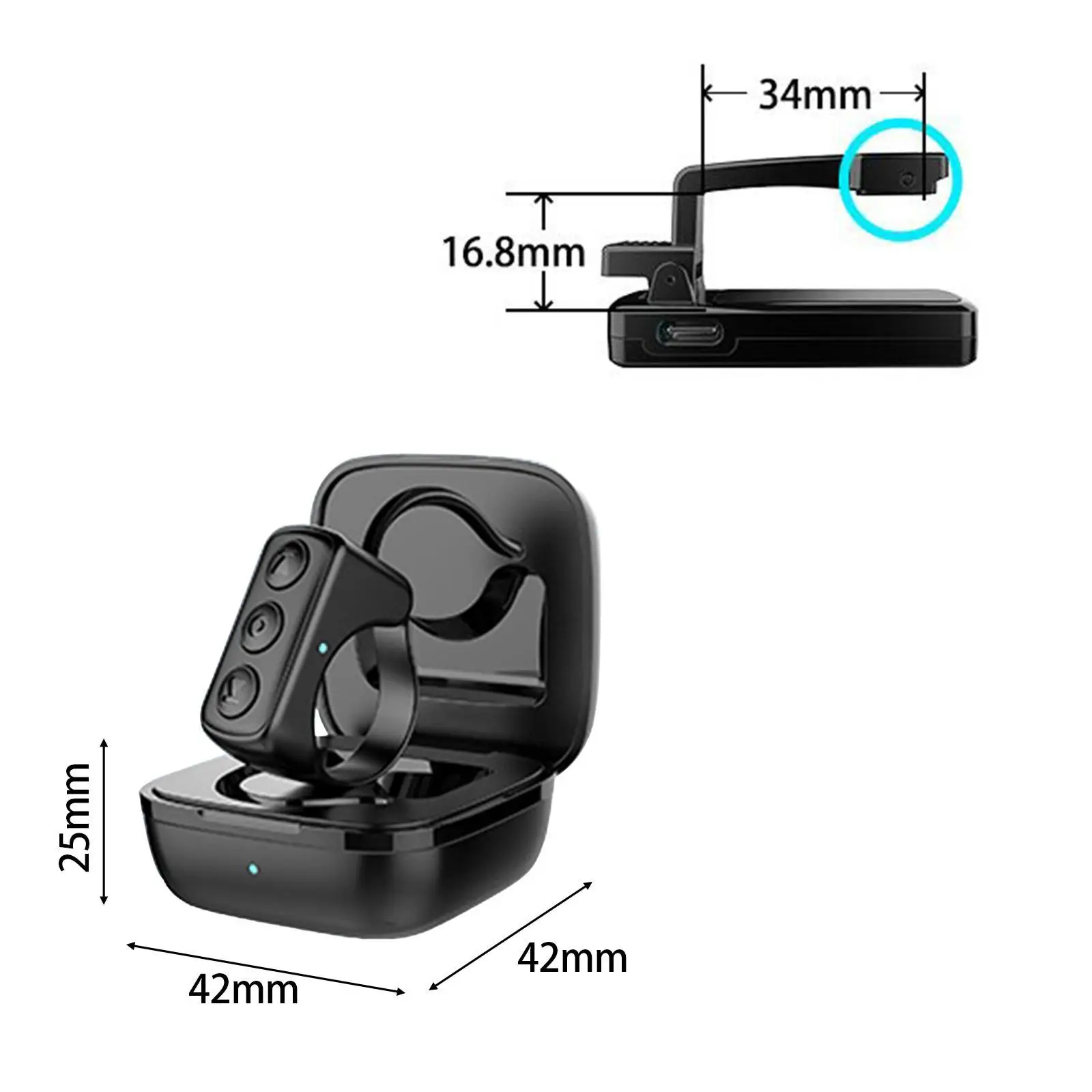 Remote Scrolling Ring with Charging Case Bluetooth Page Turner for Tiktok Page Turning Camera Selfie Taking Photos Music Control