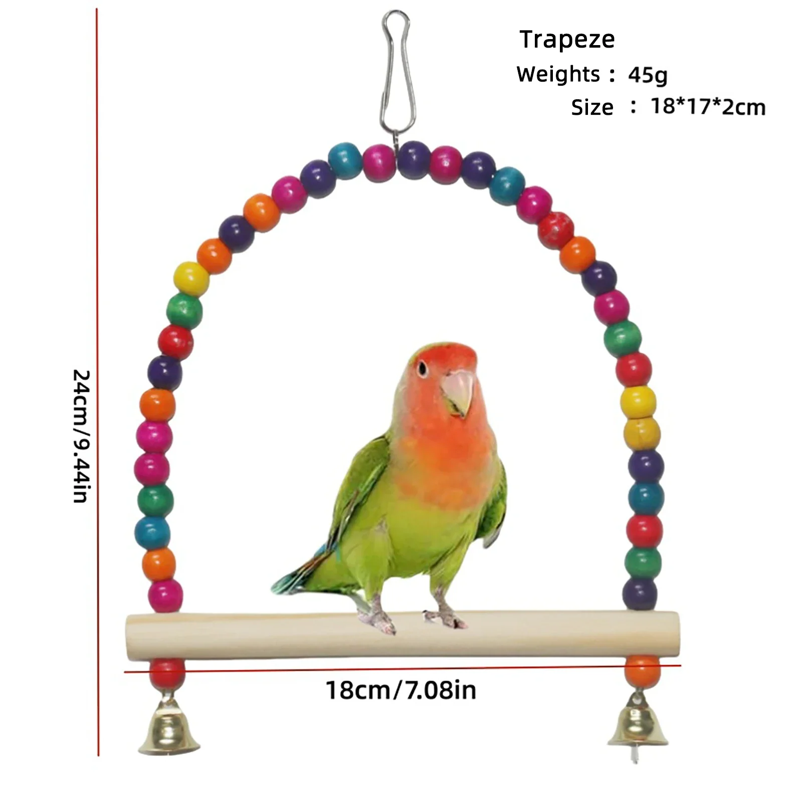 Bird Cage Toys for Parrots Wood Birds Swing Reliable Chewable Bite Bridge Wooden Beads Shape Bird Toy