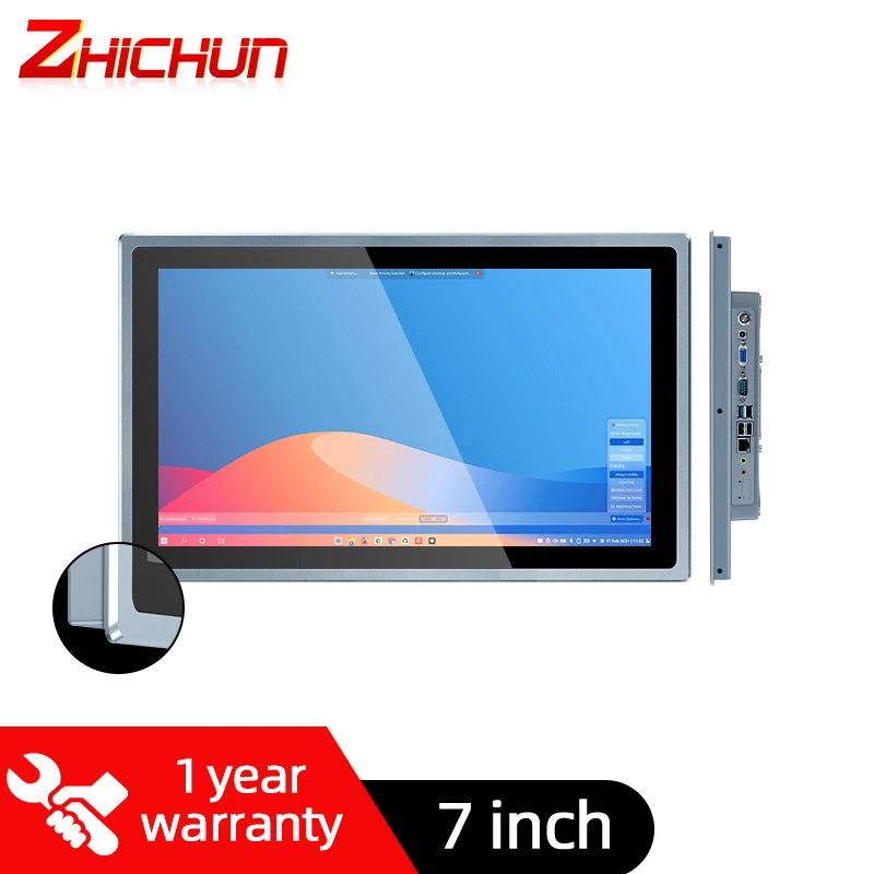 7 Inch ZHICHUN Fanless Embedded Industrial Pcs J1900 Mini Pc Industrial Computer With Aluminium Case