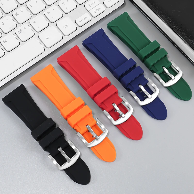 Soft Silicone Watch Strap With Men Substitute For Co-branded 8251G 8253G Series 22/24/26mm