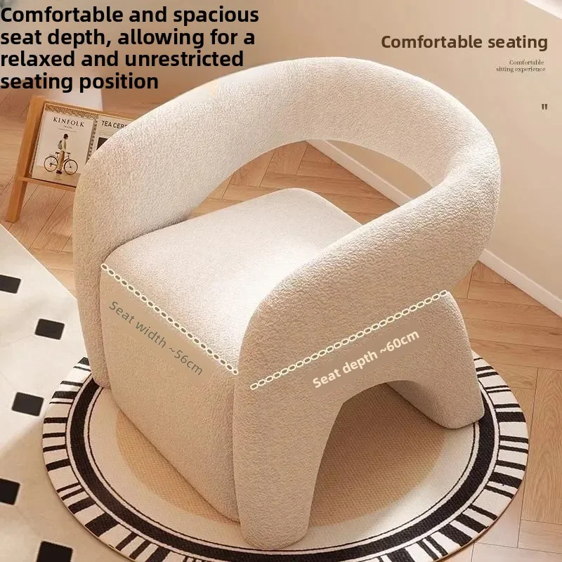 D9-lambswool single sofa chair - perfect for living room, balcony, or bedroom