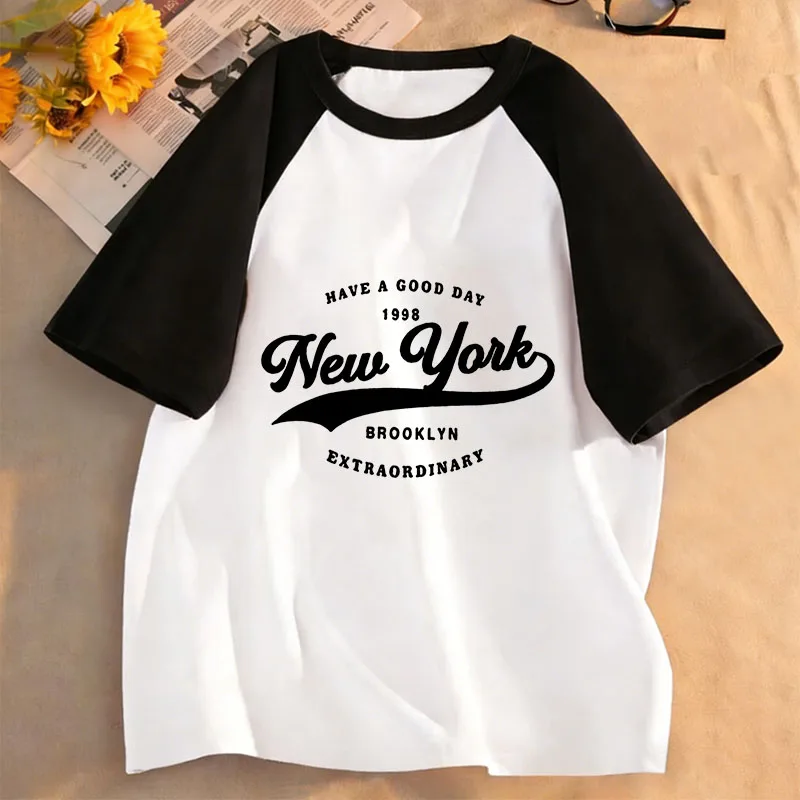 Brooklyn New York Retro T-Shirt Printed T Shirt Girls' Summer Clothes Short Sleeve Tops Cute Clothing Casual Tee