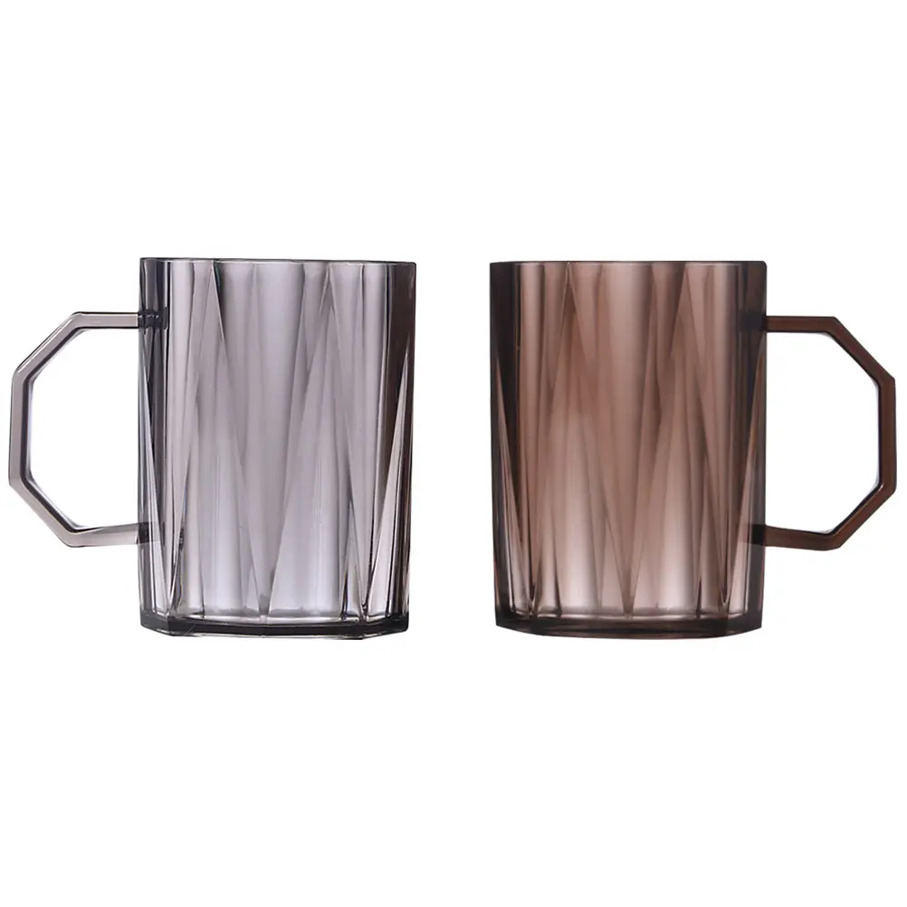 

2 Pcs Creative Toothbrush Cup Set Plastic Water Cups Household Bathroom Accessories Smooth Design Leak Resistant Handle