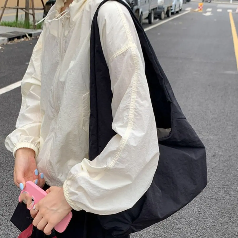 Candy Color Nylon Shoulder Bag Quick-dry Solid Color Casual Tote Bag Korean Style Large Capacity Japanese Style Shoulder Bag