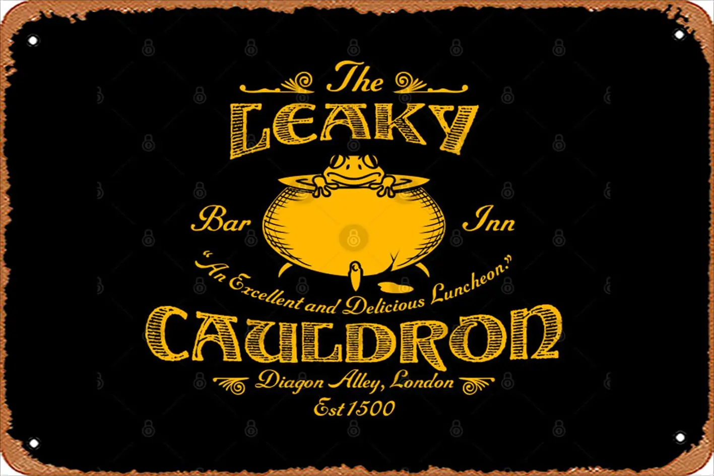 

Retro Tin Sign The Leaky Cauldron Bar & Inn Vintage Funny Novelty Metal Signs Man Cave Humorous Signs Movies Music Bar Art P