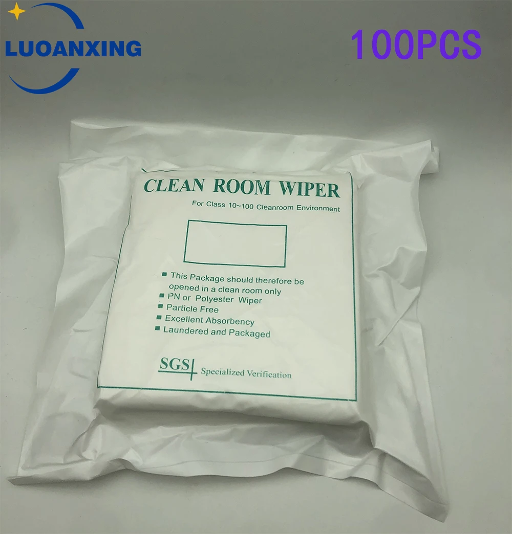 防塵クロス、クリーンルームクロス、ほこりのない紙、クラス1-10000クリーンルーム用の電話液晶修理ツール、バッグあたり100個