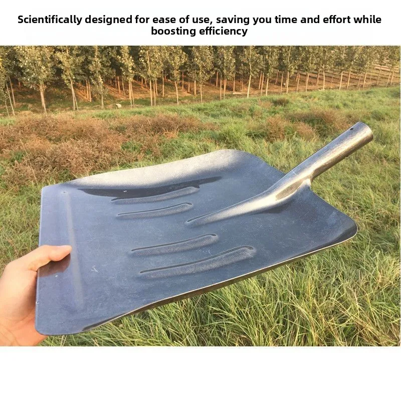 High Manganese Steel Flat Spade Thickened Russian Square Shovel Multi-purpose Grain Manure Snow Removal Farm Breeding