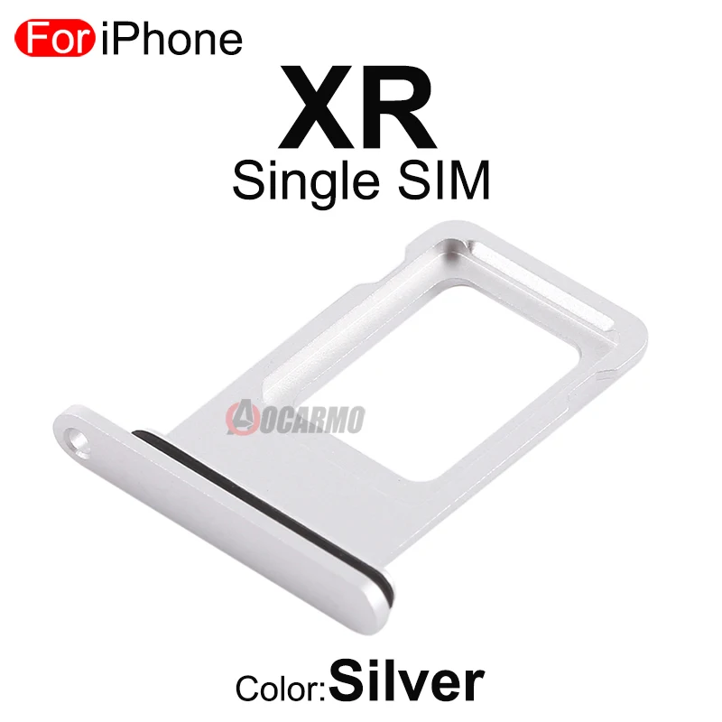 1Pcs/Lot For Apple iPhone XR SIM Card Tray Aluminium Drawer Holder Single Dual Slot Replacement Parts