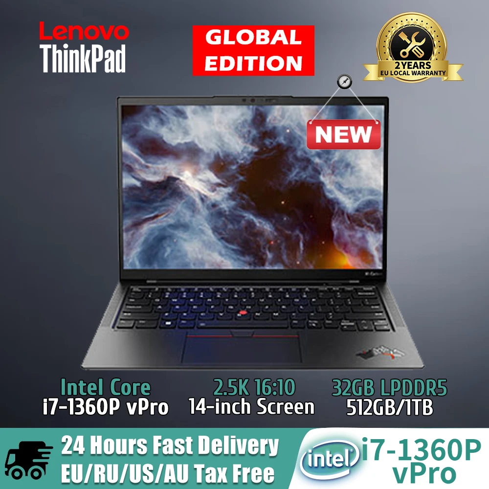 Lenovo ThinkPad X1 Carbon  Laptop Core i7-1360P 32GB LPDDR5/1TB SSD/Xe Graphics Card 14-inch 2.8K 60Hz Screen Notebook PC