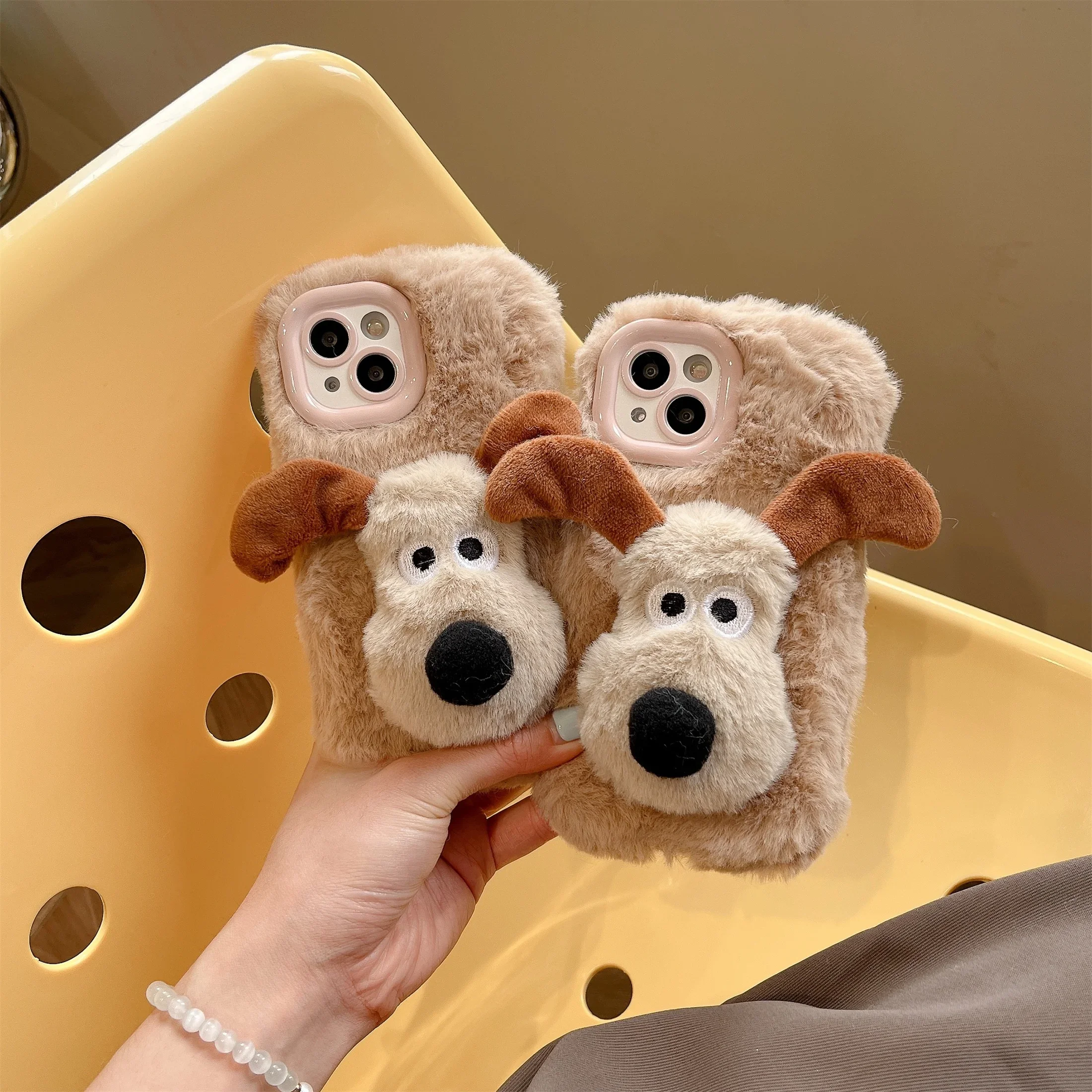 Plush Ins Cute Master Dog Phone Case for IPhone16 15 14 13 11 12 Pro Max Shockproof Furry Warm Fur Anti-drop Protective  Cover
